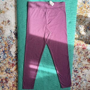 NEW Vintage PINK Victoria’s Secret Plum Purple Leggings L Logo Stretch Y2K NWT
